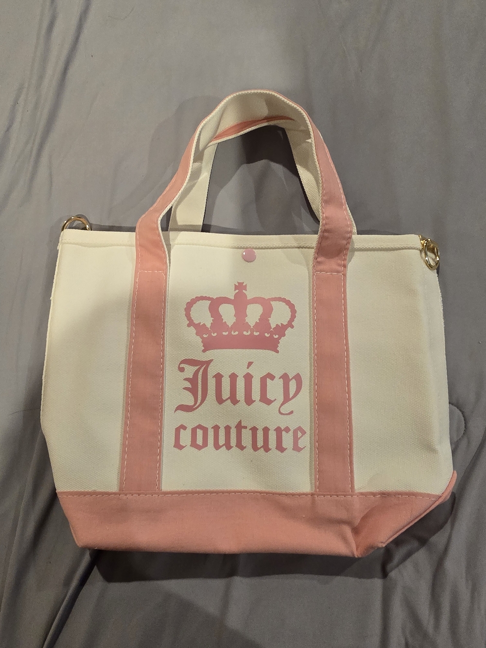 Juicy Couture Pink & Cream Canvas Tote Bag